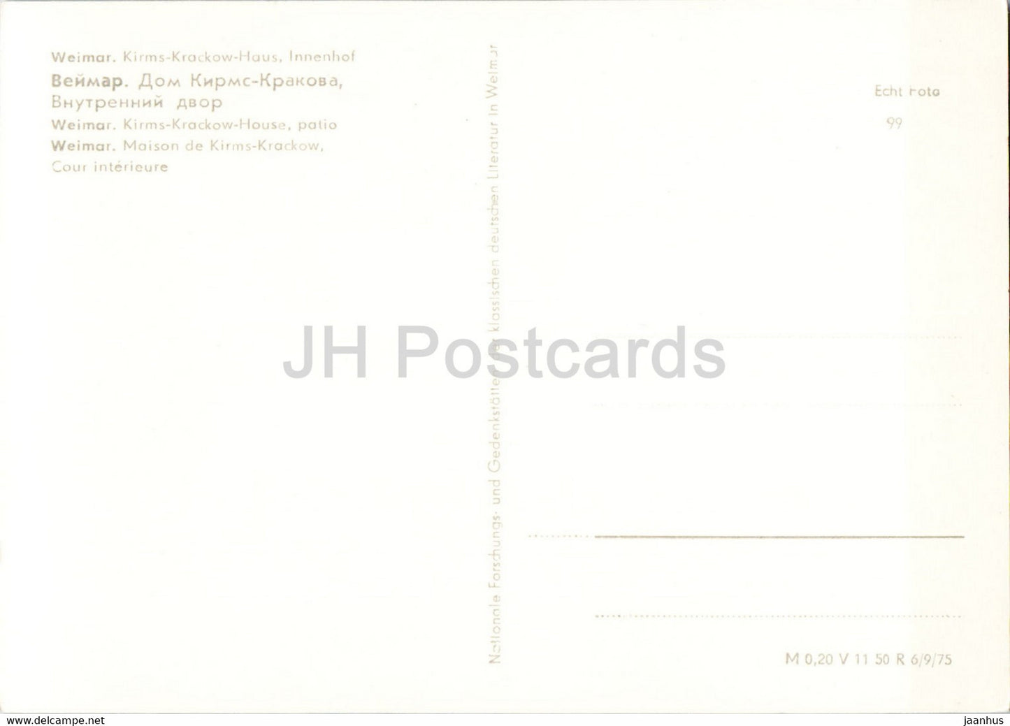 Weimar - Kirms Krackow Haus - old postcard - Germany DDR - unused