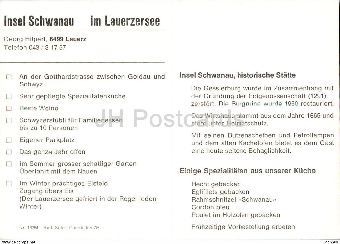 Insel Schwanau im Lauerzersee - Suisse - inutilisé