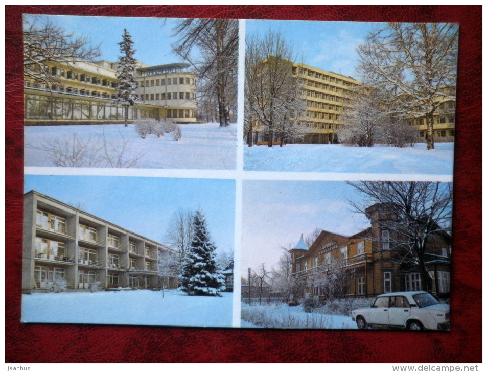 Greetings from Pärnu - winter - sanatorium Tervis - 1987 - Estonia - USSR - unused - JH Postcards