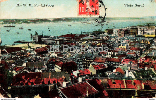 Lisboa - Vista Geral - 93 - old postcard - 1911 - Portugal - used - JH Postcards