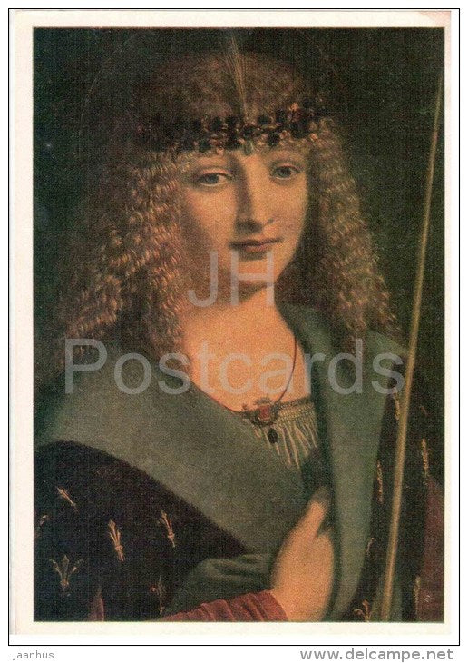 painting by Giovanni Antonio Boltraffio - Saint Sebastian , 1500 - italian art - unused - JH Postcards