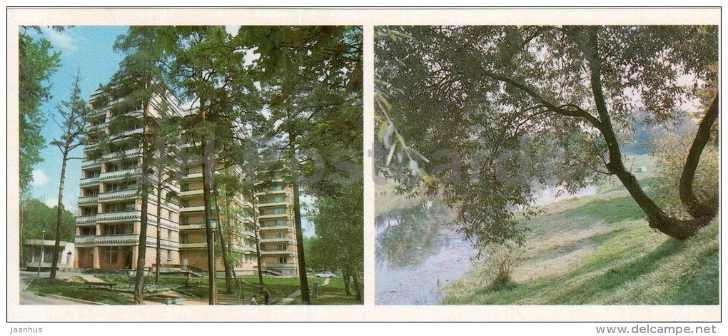residential houses at Lenin avenue - surroundings - Obninsk - nuclear city - 1987 - Russia USSR - unused - JH Postcards