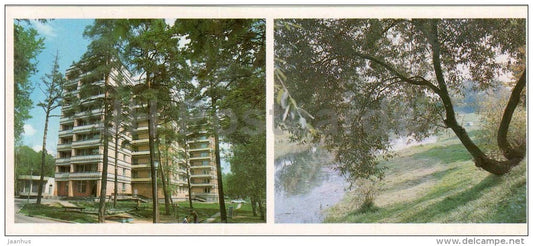 residential houses at Lenin avenue - surroundings - Obninsk - nuclear city - 1987 - Russia USSR - unused - JH Postcards