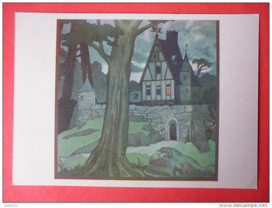 illustration by B. Dehterev - House near the Forest - Little Tom Thumb by C. Perrault - 1979 - Russia USSR - unused - JH Postcards