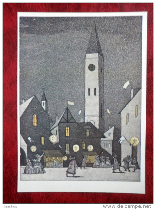 The Wonderful Adventures of Nils by S. Lagerlöf - Illustration by Diodorov - Streets of Vineta - 1981 - unused - JH Postcards