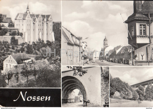 Nossen - Schloss - Rom Tor - Kloster Altzella - Markt - Huthaus und Autobahnbrucke - 1976 - Germany - used - JH Postcards
