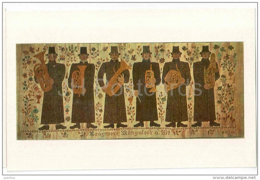 E. Reemets - Carpet , Musicians from Väägvere , 1971 - textile - Tapestries and Ceramics in Soviet Estonia - unused - JH Postcards