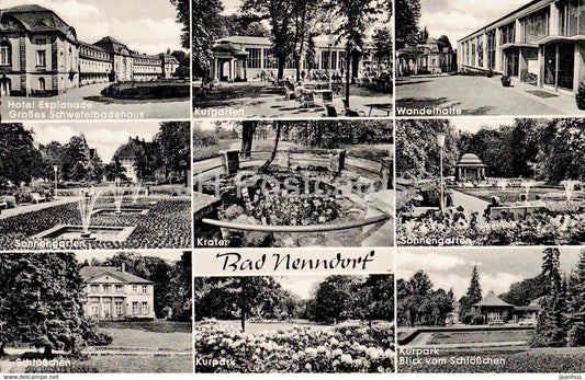 Bad Nenndorf - Hotel Esplanade - Kurgarten - Wandelhalle - Sonnengarten - Krater - Kurpark - 1961 - Germany - used - JH Postcards