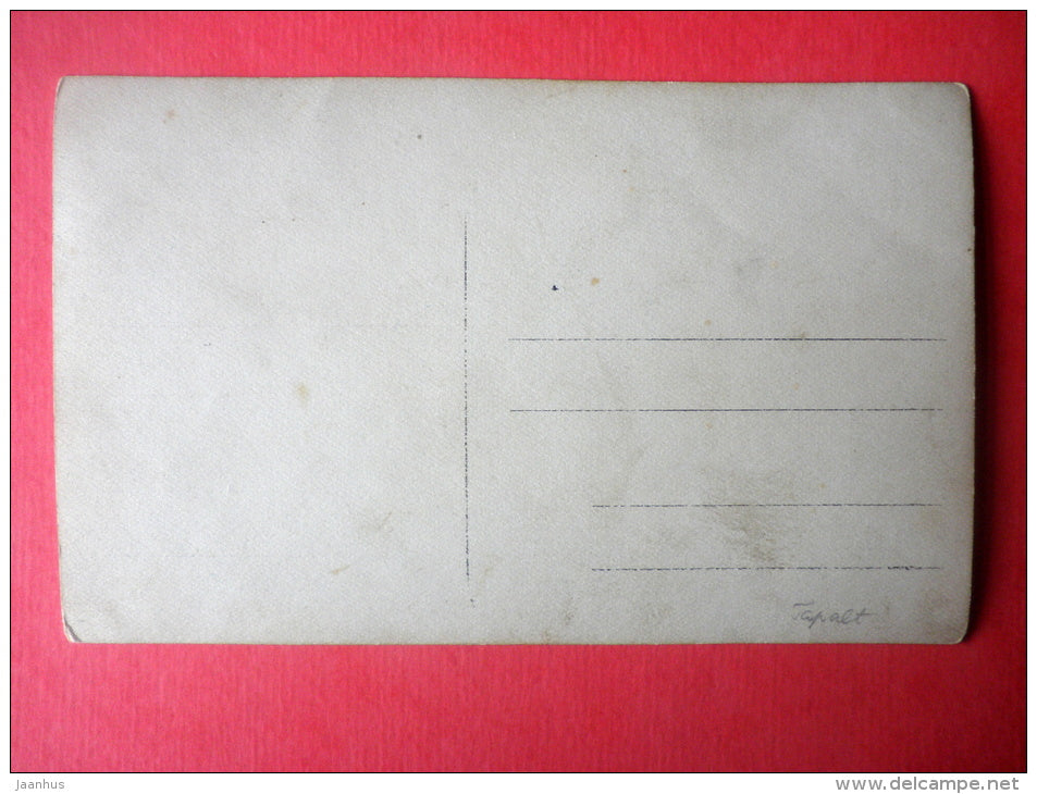 estonian man - bicycle - flower - old photo postcard - Estonia - unused - JH Postcards