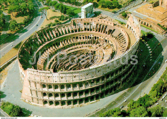 Roma - Rome - Il Colosseo - Colosseum - aerial view - ancient world - 702 - Italy - used - JH Postcards