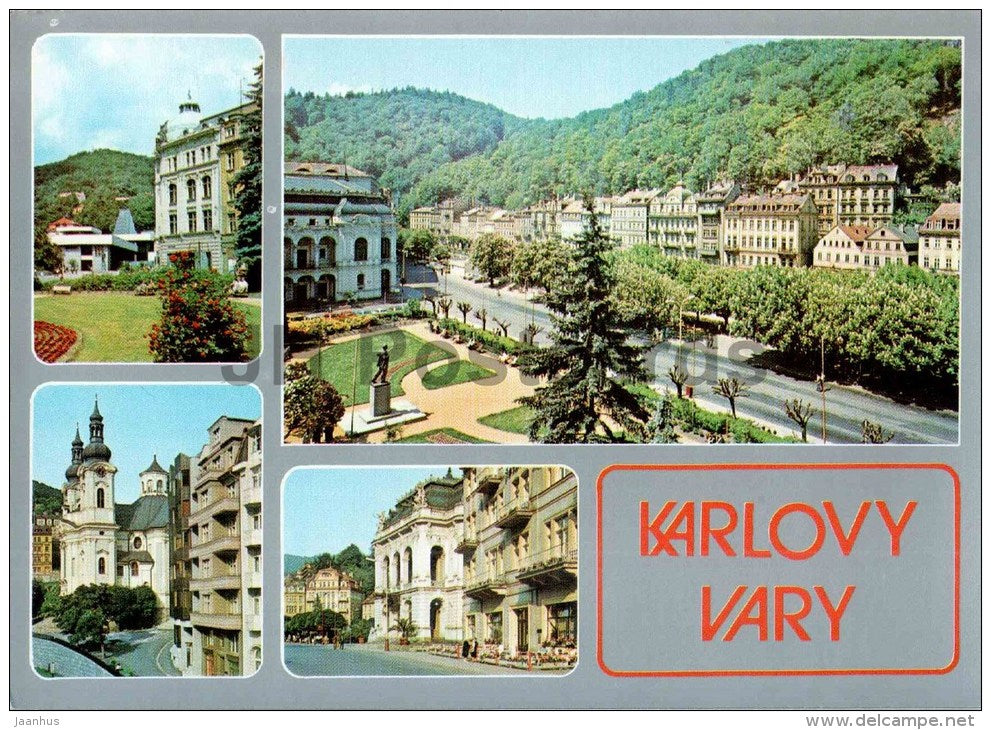 Spa - streets - Karlovy Vary - Karlsbad - Czech - Czechoslovakia - unused - JH Postcards