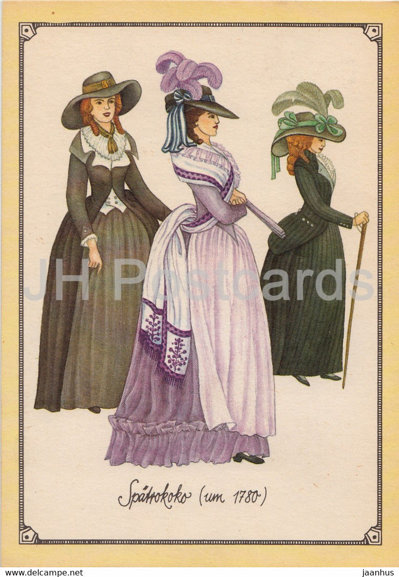 Spatrokoko - Englisch gekleidete Damen - Late Rococo - English Ladies - fashion - Germany - unused - JH Postcards