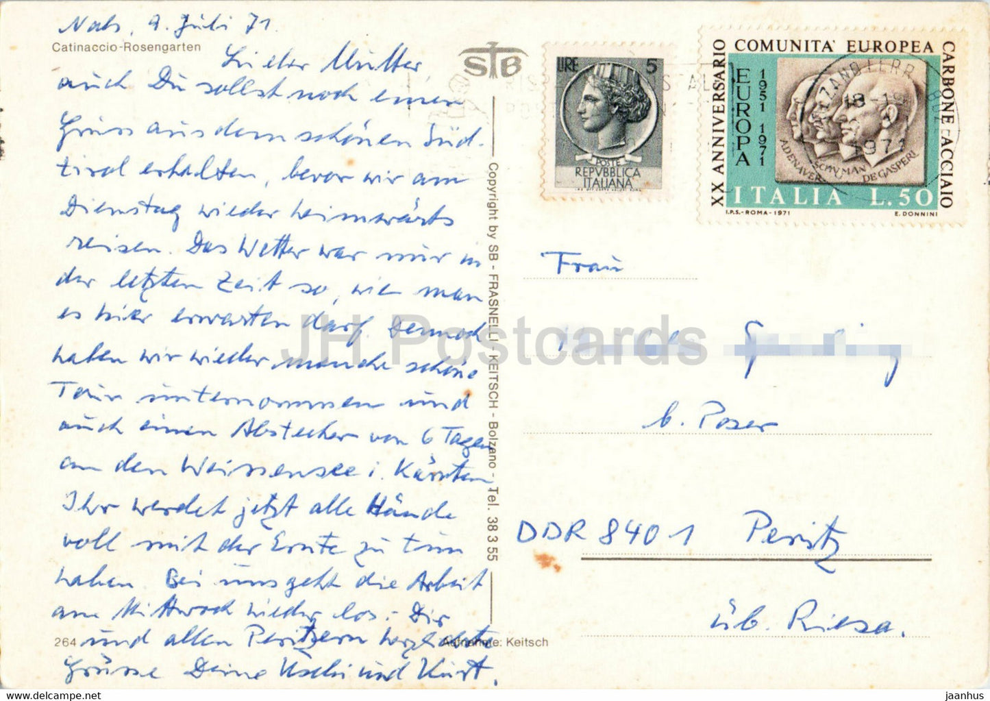 Catinaccio - Rosengarten - 264 - 1971 - Italie - d'occasion