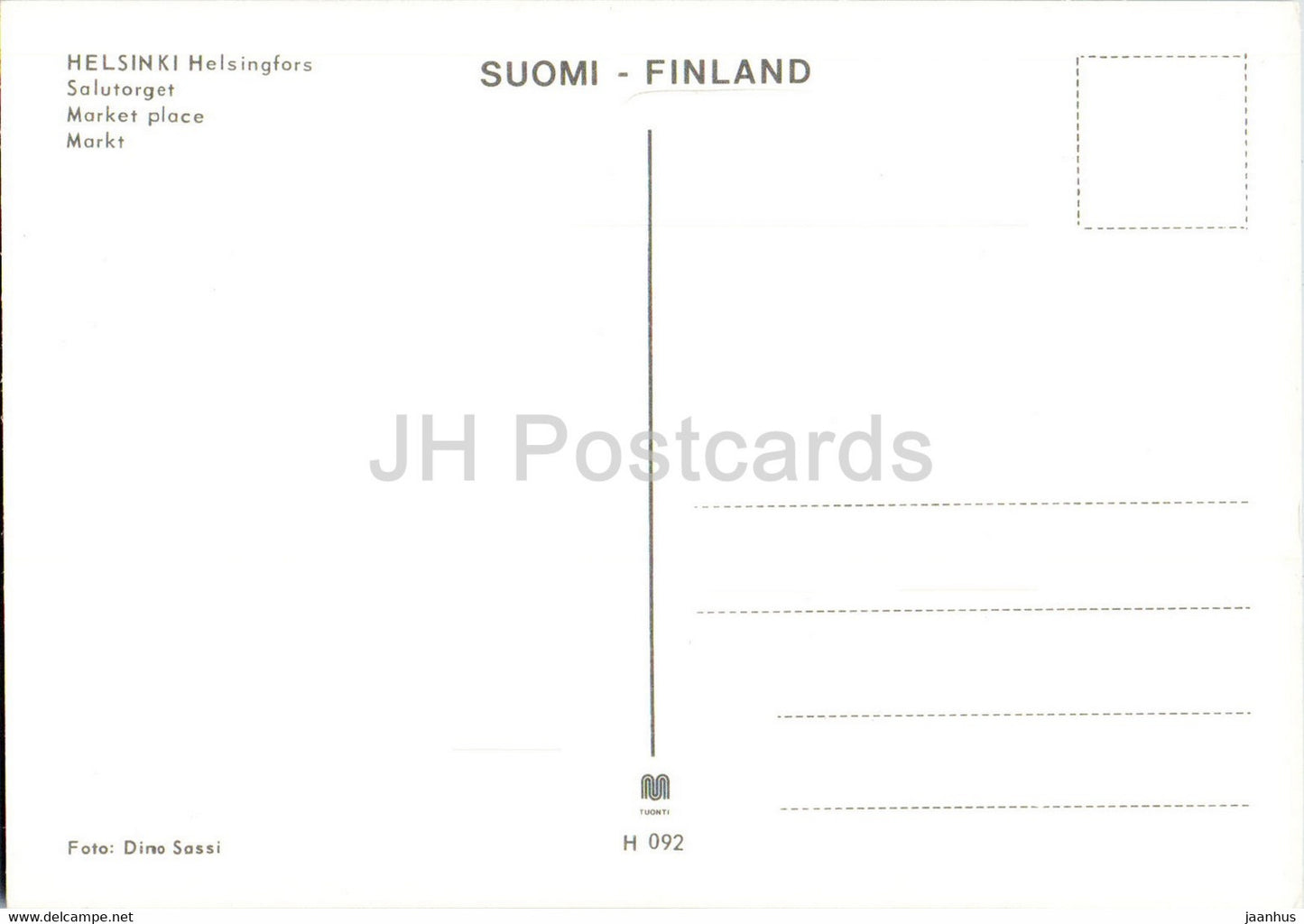 Helsinki - Helsingfors - Market Place - Salutorget - Finland - unused