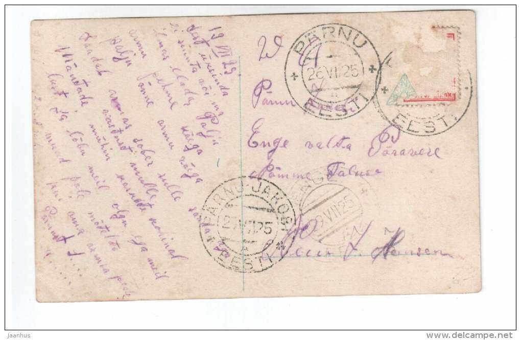 Lady - doves - birds - Tiger - Amag 60120/5 - old postcard - circulated in Estonia 1925 Pärnu Pärnu-Jakobi - used - JH Postcards