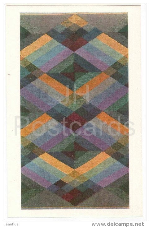 N. Liivak - Blue Coverlet , 1970 - textile - Tapestries and Ceramics in Soviet Estonia - unused - JH Postcards