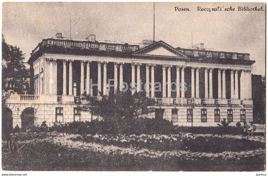 Posen - Poznan - Raczynski'sche Bibliothek - Bibljoteka Raczynskich - library - old postcard - 1940 - Poland - used - JH Postcards