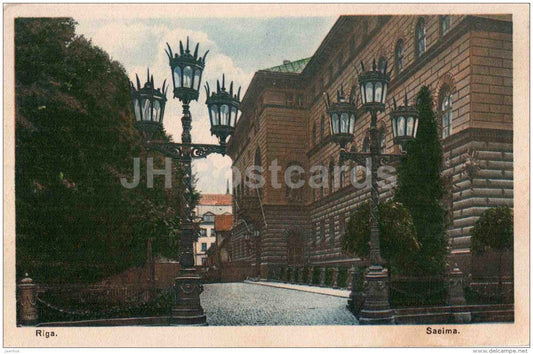 Saeima - parliament - Riga - old postcard - Latvia - unused - JH Postcards