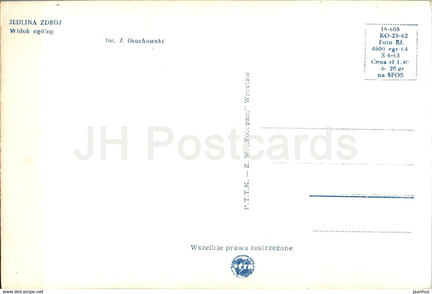 Jedlina Zdroj - widok ogolny - general view - 16-608 - old postcard - Poland - unused