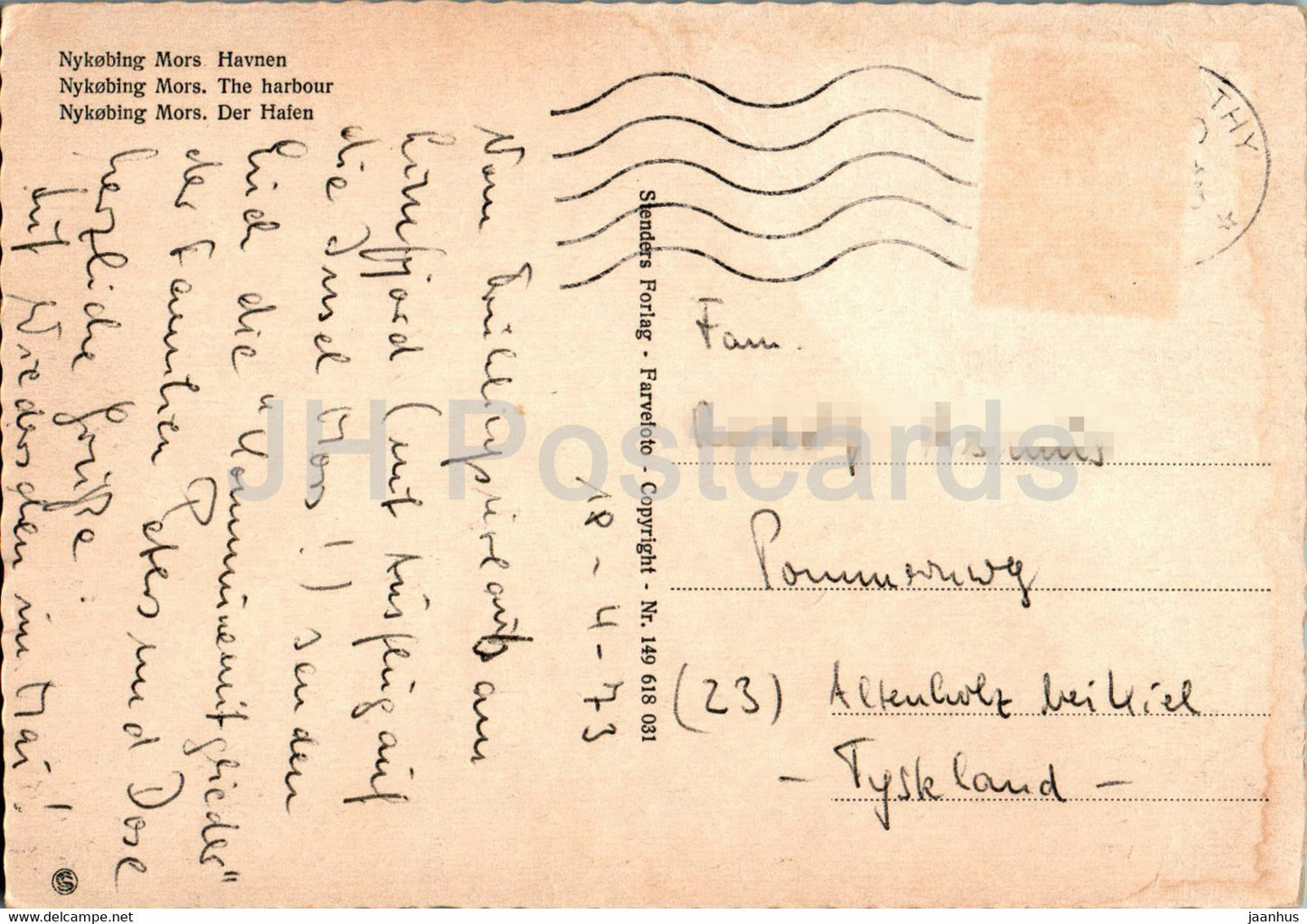 Nykobing - Havnen - Harbour - port - boat - ship - 1973 - Denmark - used