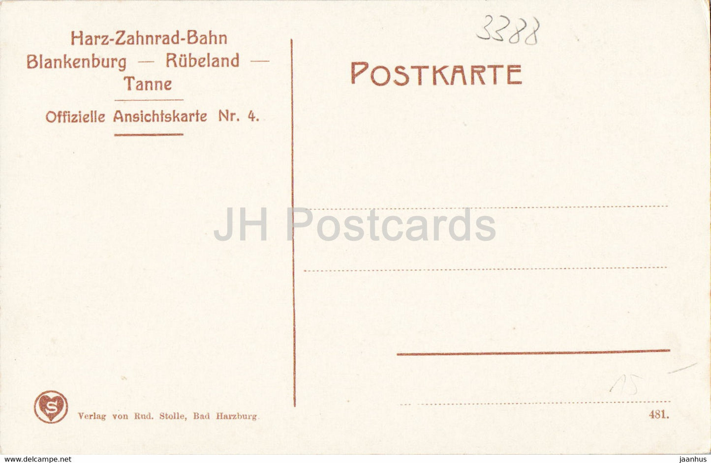 Blankenburg Harz - Marktplatz - 4 - Harz Zahnrad Bahn Blankenburg Rubeland Tanne - old postcard - Germany - unused