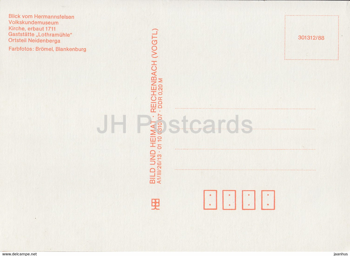 Reitzengeschwenda Kr Saalfeld - Hermannsfelsen - Volkskundemuseum - Kirche - Lothramuhle - Allemagne DDR - inutilisé