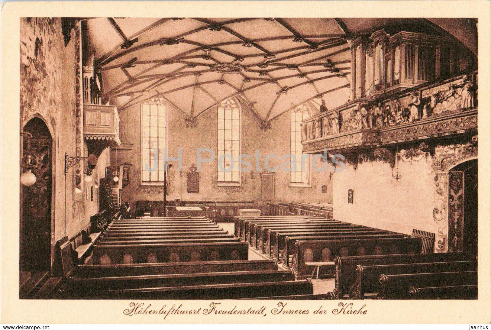 Hohenluftkurort Freudenstadt - Inneres der Kirche - church - old postcard - Germany - unused - JH Postcards