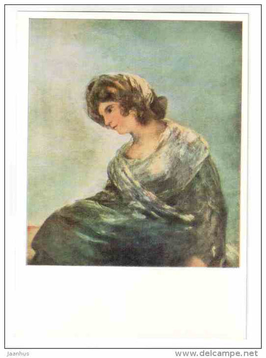 painting by Francisco Goya - The Milkmaid of Bordeaux , 1826-1827 - spanish art - unused - JH Postcards