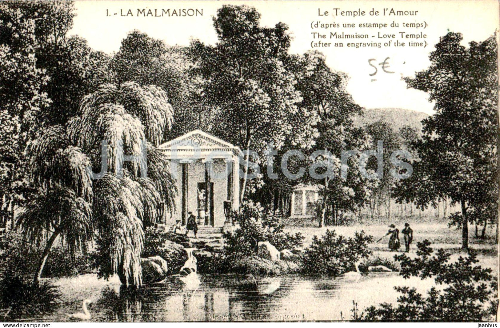 La Malmaison - Le Temple de l'Amour - Love Temple - 1 - old postcard - France - unused - JH Postcards