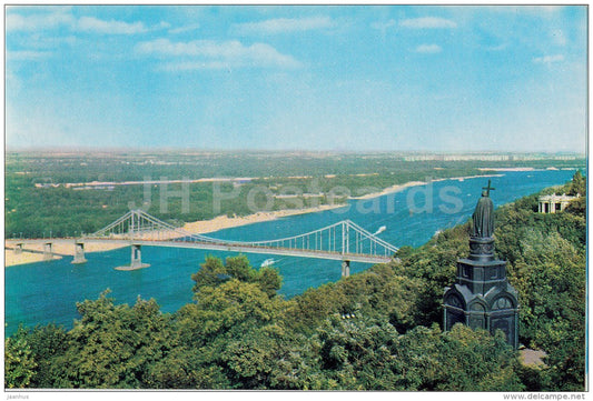 view of Dniepier river from Volodimirska hill - Kyiv - Kiev - 1970 - Ukraine USSR - unused - JH Postcards