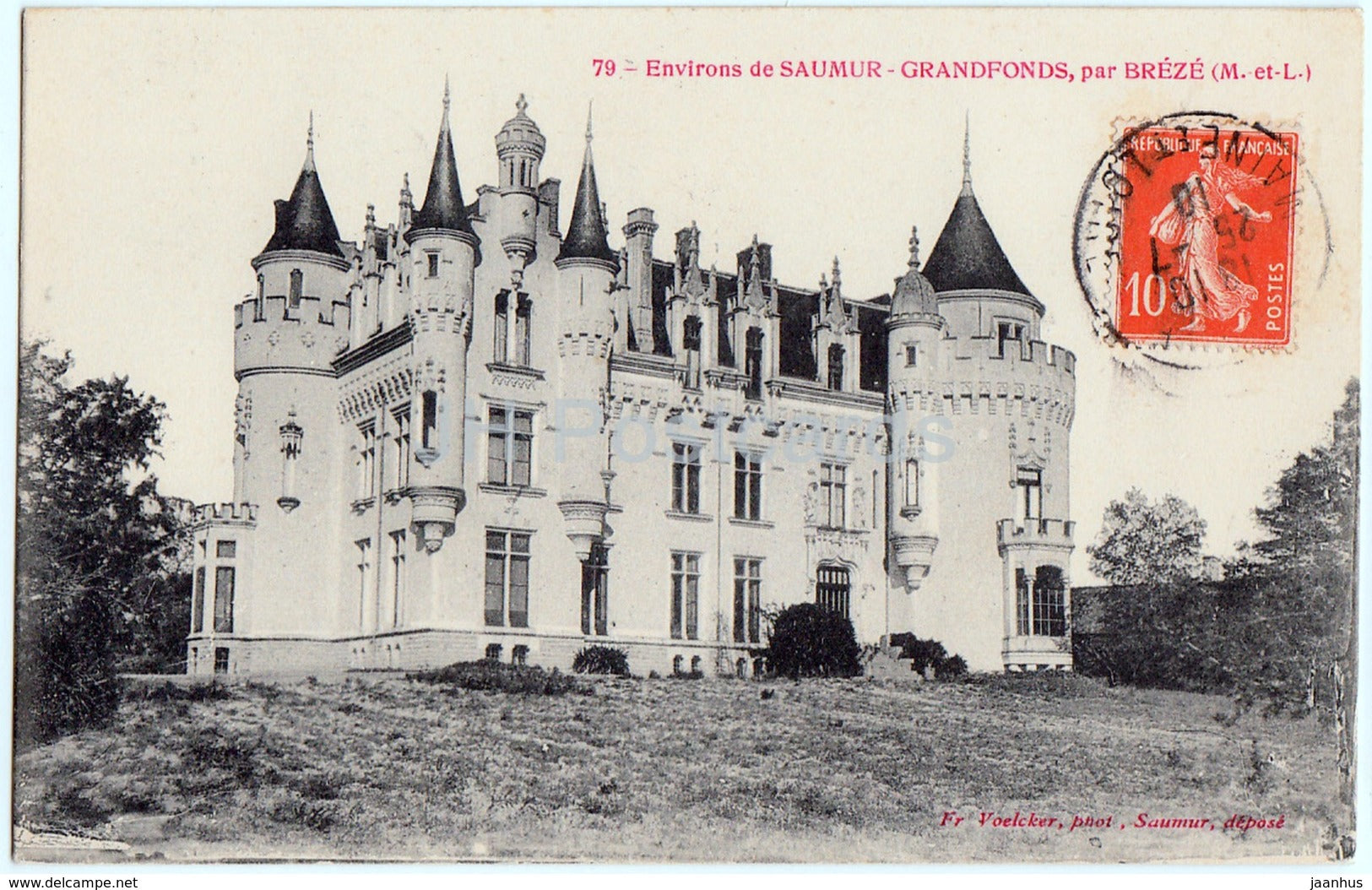 Environs de Saumur Grandfonds par Breze - castle - 79 - 1910 - old postcard - France - used - JH Postcards