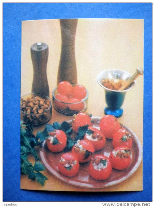 Filled with tomatoes - cold dishes - recepies - 1976 - Estonia USSR - unused - JH Postcards