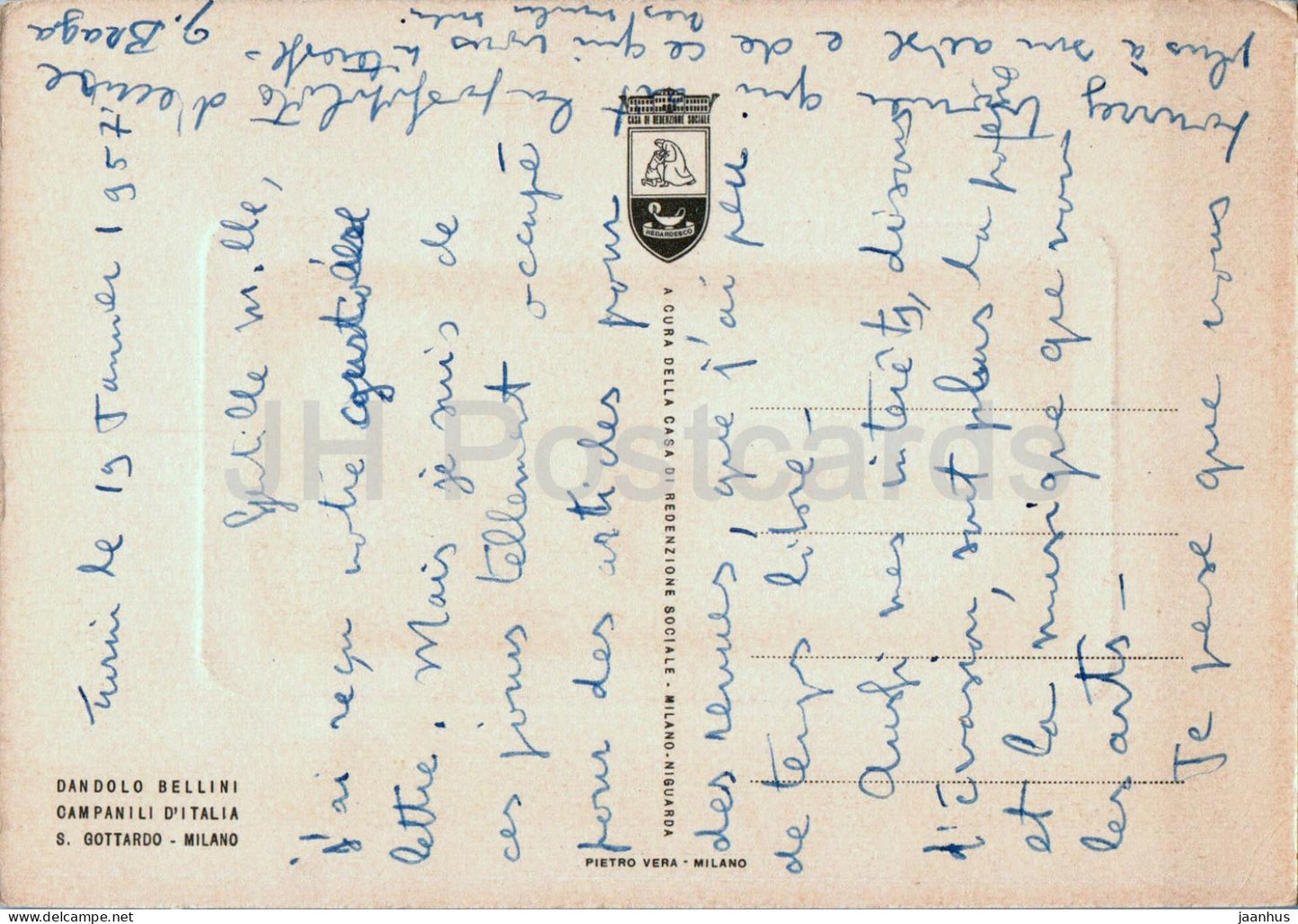 Milano - Milan - Dandolo Bellini - Campanili D'Italia - S Gottardo - Bell towers of Italy - old postcard - Italy - used