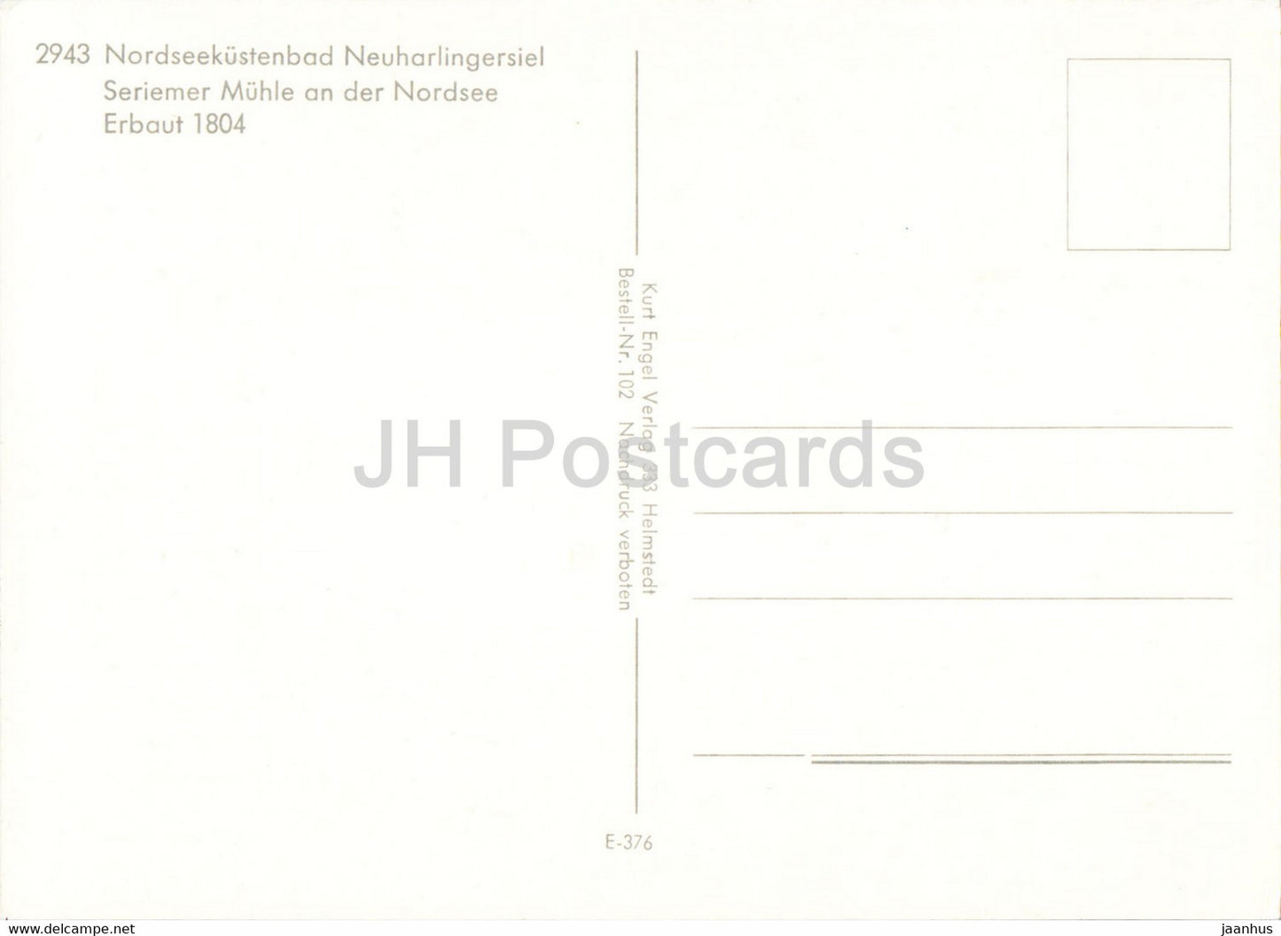 Nordseekustenbad Neuharlingersiel Seriemer Muhle an der Nordsee - windmill - Germany - unused