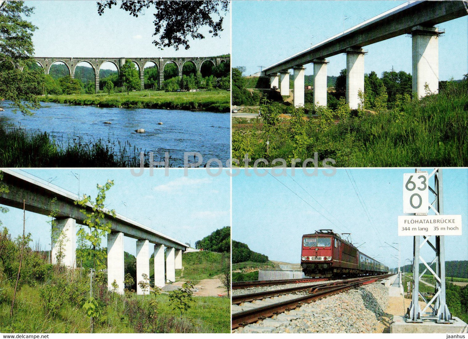 Alter Hetzdorfer Viadukt - train - railway - locomotive - Germany - unused - JH Postcards