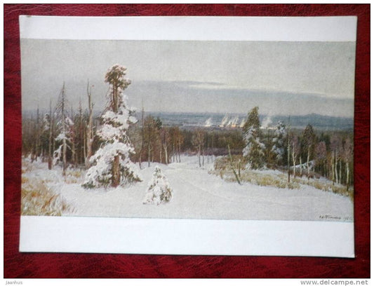 Painting by I. V. Titkov - remote Taiga - russian art - unused - JH Postcards