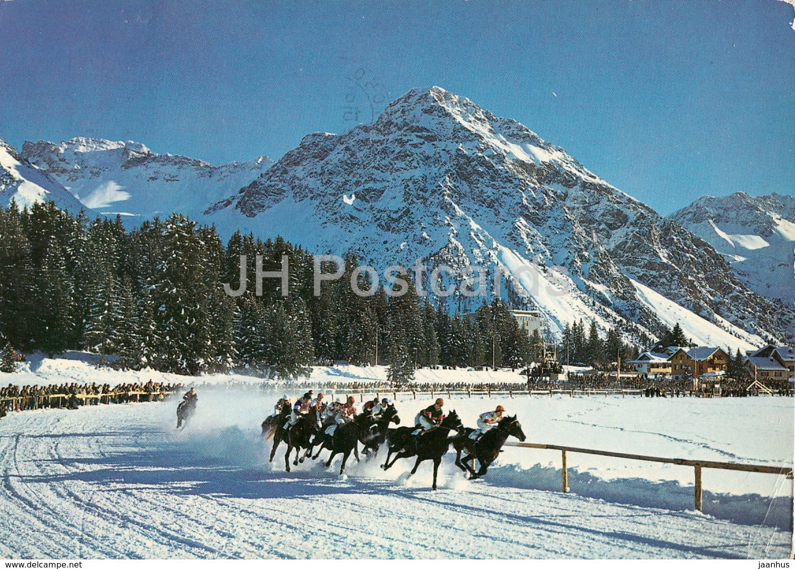 Arosa 1800 m - Pferderennen aud dem Obersee - horse race - Switzerland - used - JH Postcards