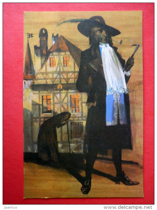 illustration by G. Novozhilov - old woman - rich - The Cold Heart - Fairy Tale by W. Hauff - 1973 - Russia USSR - unused - JH Postcards