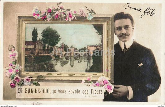 De Bar le Duc je vous envoie ces Fleurs - old postcard - France - used - JH Postcards
