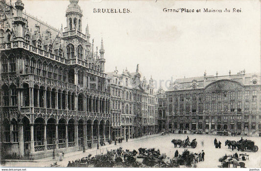 Bruxelles - Brussels - Grand Place et Maison du Roi - old postcard - 1914 - Belgium - used - JH Postcards