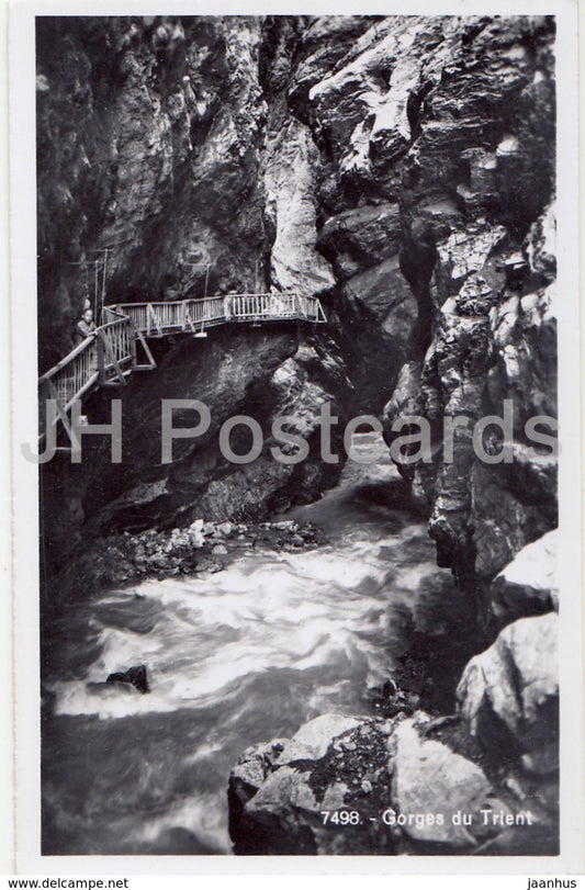 Gorges du Trient - hotel restaurant du Pont du Trient - 7498 - Switzerland - 1958 - used - JH Postcards
