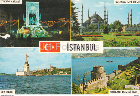 Istanbul - Maiden Tower - Taksim Monument - Rumeli Fortress - multiview - Turkey - unused - JH Postcards