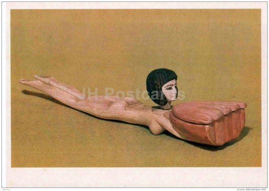 toilet spoon in the form of a floating girl with lotus in hands - Art of Ancient Egypt - 1986 - Russia USSR - unused - JH Postcards