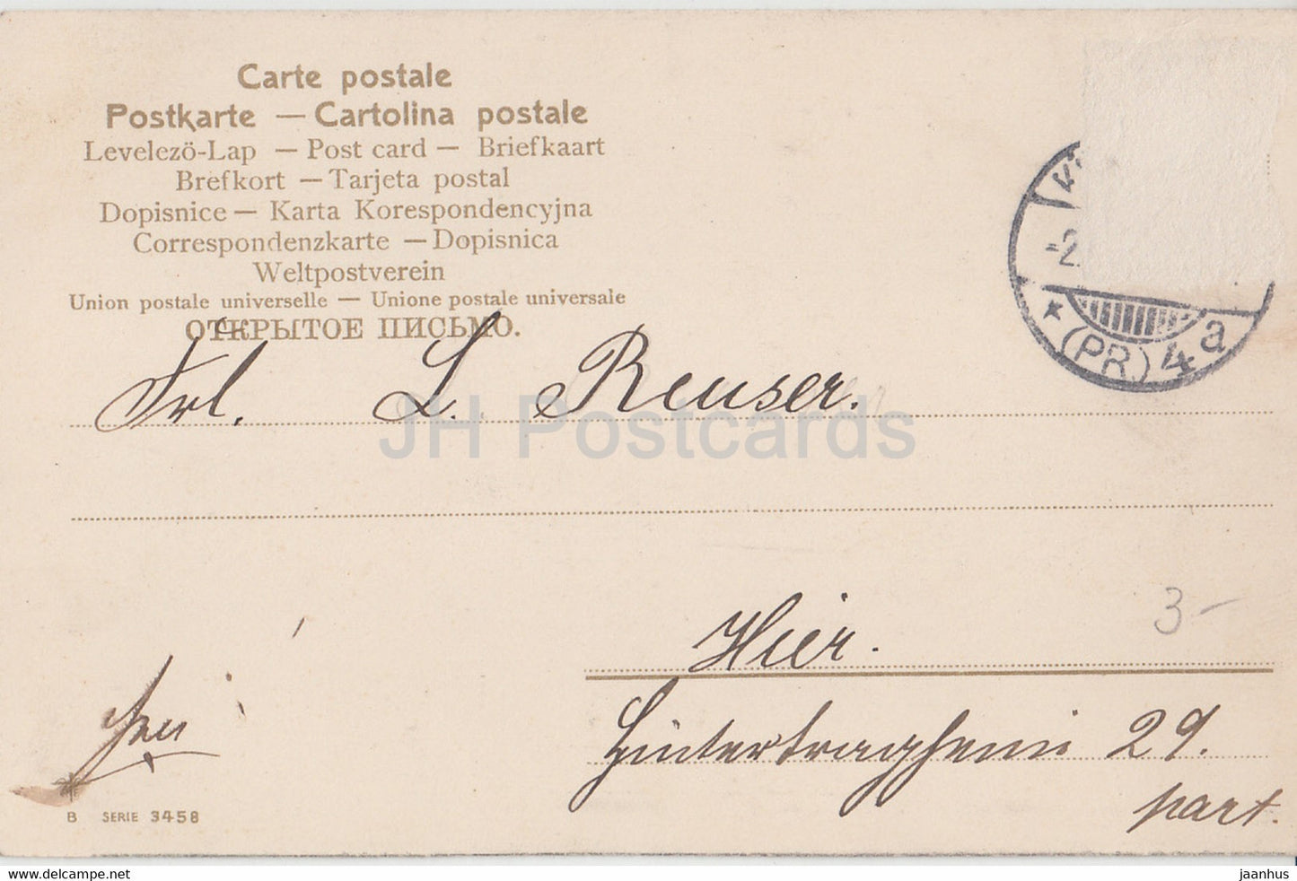 Carte de vœux de Pâques - Frohliche Ostern - fille - mouton - Série 3458 - carte postale ancienne - Allemagne - d'occasion