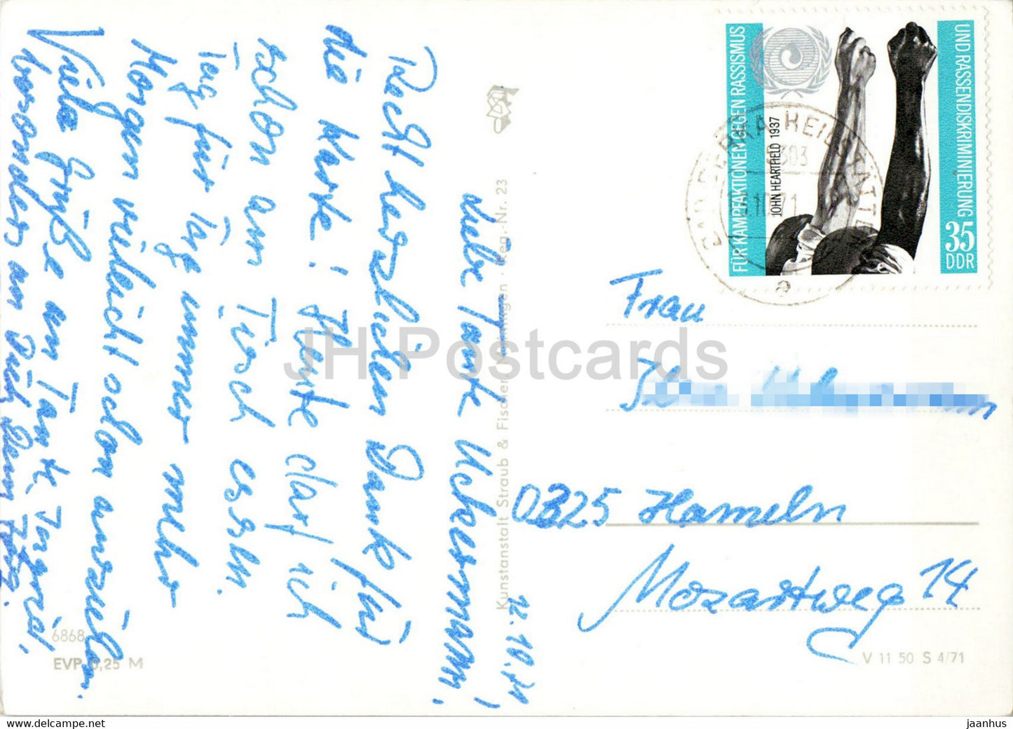 Weimar - Deutschlands Dichterstadt - Nationaltheater - Cranachhaus - old postcard - 1971 - Germany DDR - used