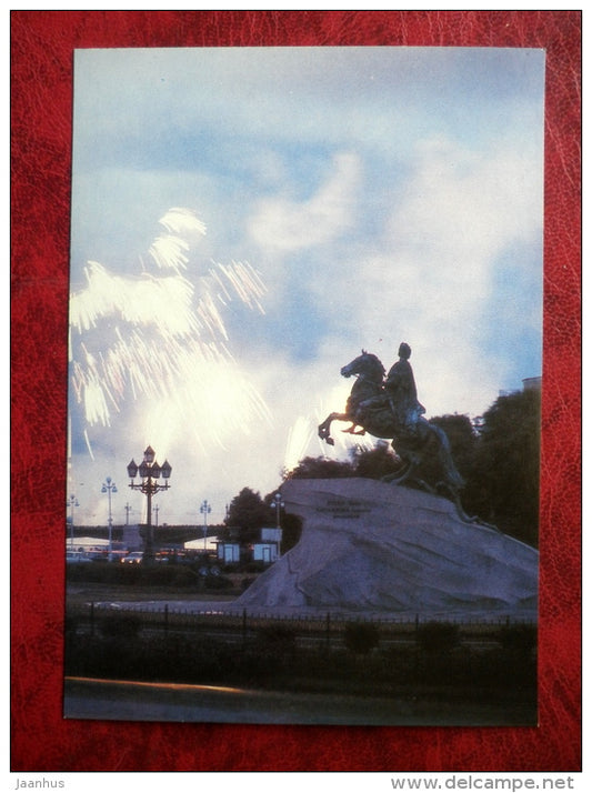 Leningrad - St. Petersburg - monument to Peter the Great - Bronze Horseman - 1985 - Russia - USSR - unused - JH Postcards