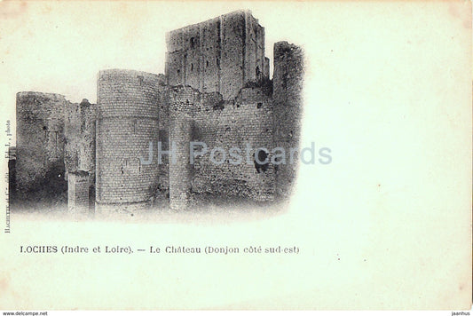 Loches - Le Chateau - Donjon Cote Sud Est - castle - old postcard - France - unused - JH Postcards