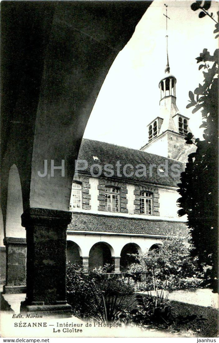 Sezanne - Interieur de l'Hospice - Le Cloitre - 1 - old postcard - France - unused - JH Postcards