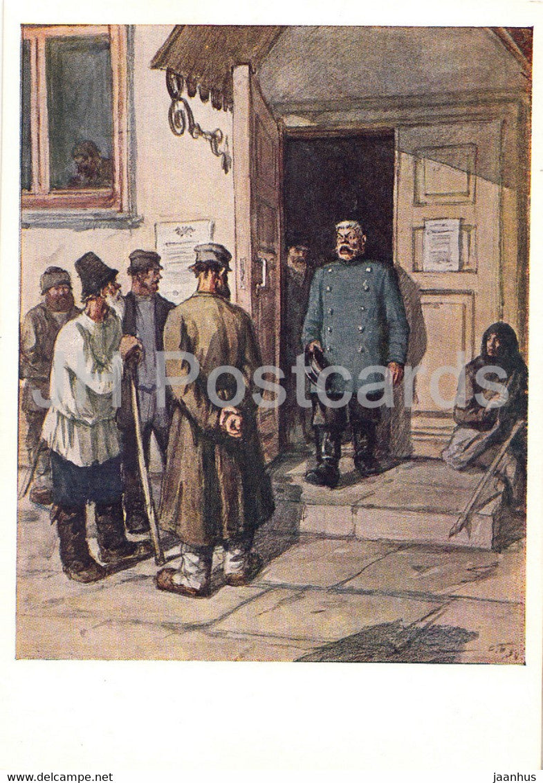 Works by Russian Writer Chekhov - Sergeant Prishibeyev - illustration - 1959 - Russia USSR - unused - JH Postcards