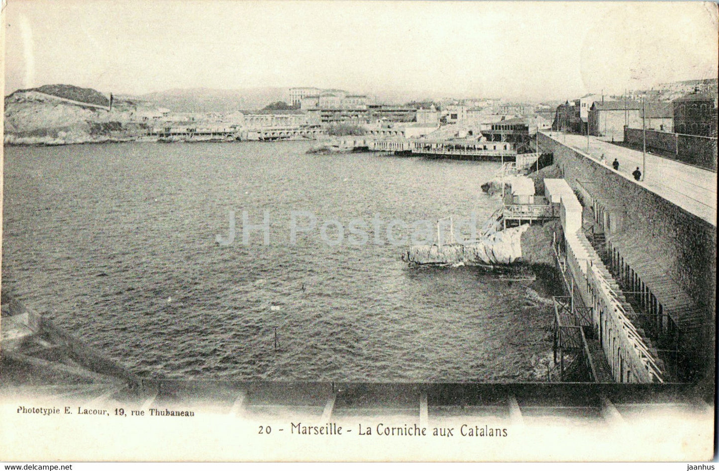 Marseille - La Corniche aux Catalans - 20 - old postcard - 1904 - France - used - JH Postcards
